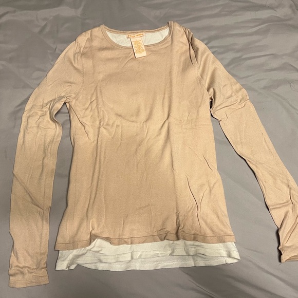 Sweet Romeo Sweaters - Sweet Romeo Light Tan Long Sleeve Top